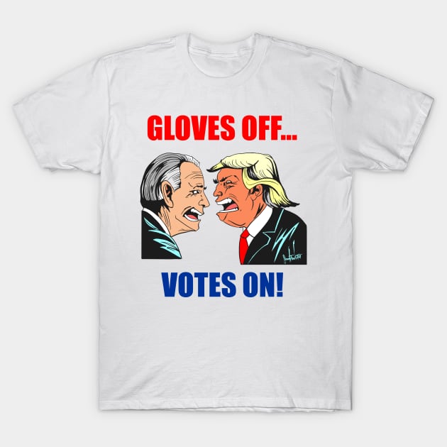 trump biden gloves off votes on comic red blue version Tshirt and Novelty gift T-Shirt by SidneyTees